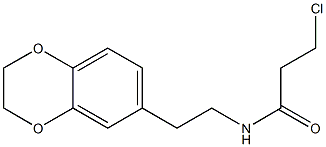 3-chloro-N-[2-(2,3-dihydro-1,4-benzodioxin-6-yl)ethyl]propanamide Struktur