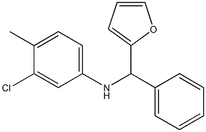 3-chloro-N-[furan-2-yl(phenyl)methyl]-4-methylaniline Struktur