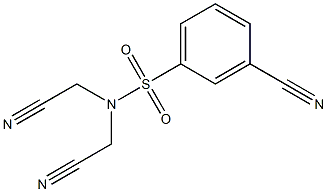 3-cyano-N,N-bis(cyanomethyl)benzenesulfonamide Struktur