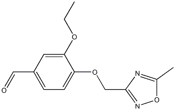 3-ethoxy-4-[(5-methyl-1,2,4-oxadiazol-3-yl)methoxy]benzaldehyde Struktur