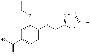 3-ethoxy-4-[(5-methyl-1,3,4-oxadiazol-2-yl)methoxy]benzoic acid Struktur