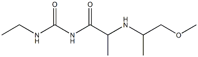 3-ethyl-1-{2-[(1-methoxypropan-2-yl)amino]propanoyl}urea Struktur