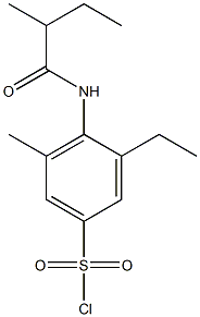 3-ethyl-5-methyl-4-(2-methylbutanamido)benzene-1-sulfonyl chloride Struktur