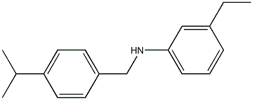 3-ethyl-N-{[4-(propan-2-yl)phenyl]methyl}aniline Struktur