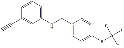 3-ethynyl-N-({4-[(trifluoromethyl)sulfanyl]phenyl}methyl)aniline Struktur