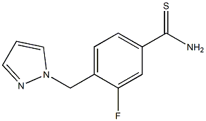 3-fluoro-4-(1H-pyrazol-1-ylmethyl)benzenecarbothioamide Struktur