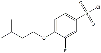 3-fluoro-4-(3-methylbutoxy)benzene-1-sulfonyl chloride Struktur