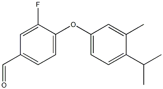 3-fluoro-4-[3-methyl-4-(propan-2-yl)phenoxy]benzaldehyde Struktur