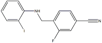 3-fluoro-4-{[(2-iodophenyl)amino]methyl}benzonitrile Struktur