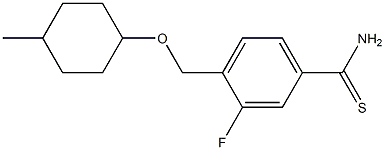 3-fluoro-4-{[(4-methylcyclohexyl)oxy]methyl}benzene-1-carbothioamide Struktur