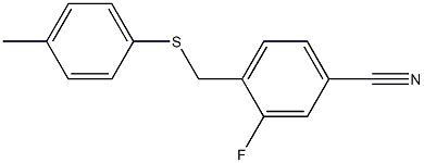 3-fluoro-4-{[(4-methylphenyl)sulfanyl]methyl}benzonitrile Struktur