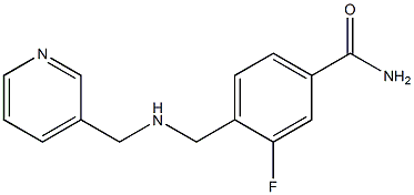 3-fluoro-4-{[(pyridin-3-ylmethyl)amino]methyl}benzamide Struktur