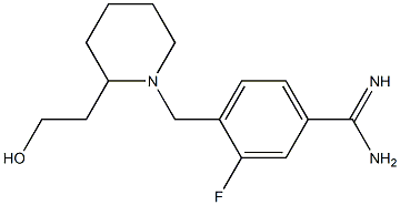 3-fluoro-4-{[2-(2-hydroxyethyl)piperidin-1-yl]methyl}benzenecarboximidamide Struktur