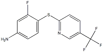 3-fluoro-4-{[5-(trifluoromethyl)pyridin-2-yl]sulfanyl}aniline Struktur