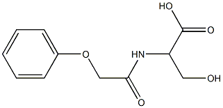 3-hydroxy-2-(2-phenoxyacetamido)propanoic acid Struktur