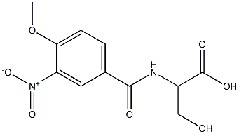 3-hydroxy-2-[(4-methoxy-3-nitrophenyl)formamido]propanoic acid Struktur