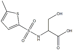 3-hydroxy-2-[(5-methylthiophene-2-)sulfonamido]propanoic acid Struktur