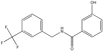 3-hydroxy-N-{[3-(trifluoromethyl)phenyl]methyl}benzamide Struktur