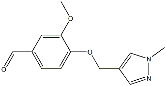 3-methoxy-4-[(1-methyl-1H-pyrazol-4-yl)methoxy]benzaldehyde Struktur