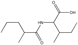 3-methyl-2-(2-methylpentanamido)pentanoic acid Struktur