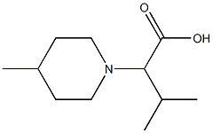 3-methyl-2-(4-methylpiperidin-1-yl)butanoic acid Struktur