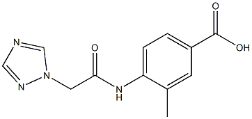 3-methyl-4-[2-(1H-1,2,4-triazol-1-yl)acetamido]benzoic acid Struktur