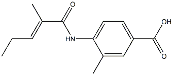 3-methyl-4-{[(2E)-2-methylpent-2-enoyl]amino}benzoic acid Struktur