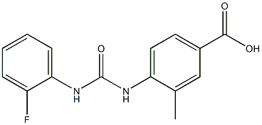 4-({[(2-fluorophenyl)amino]carbonyl}amino)-3-methylbenzoic acid Struktur