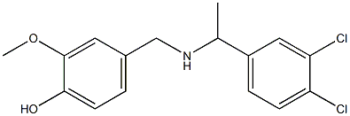 4-({[1-(3,4-dichlorophenyl)ethyl]amino}methyl)-2-methoxyphenol Struktur