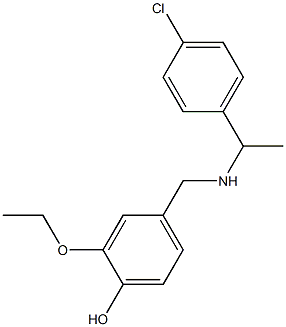 4-({[1-(4-chlorophenyl)ethyl]amino}methyl)-2-ethoxyphenol Struktur