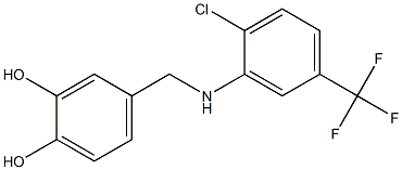 4-({[2-chloro-5-(trifluoromethyl)phenyl]amino}methyl)benzene-1,2-diol Struktur