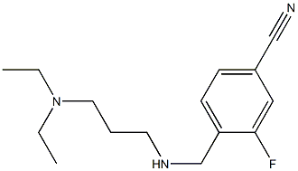 4-({[3-(diethylamino)propyl]amino}methyl)-3-fluorobenzonitrile Struktur