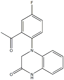 4-(2-acetyl-4-fluorophenyl)-1,2,3,4-tetrahydroquinoxalin-2-one Struktur