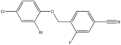 4-(2-bromo-4-chlorophenoxymethyl)-3-fluorobenzonitrile Struktur