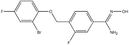 4-(2-bromo-4-fluorophenoxymethyl)-3-fluoro-N'-hydroxybenzene-1-carboximidamide Struktur