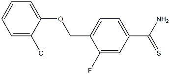 4-(2-chlorophenoxymethyl)-3-fluorobenzene-1-carbothioamide Struktur