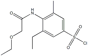 4-(2-ethoxyacetamido)-3-ethyl-5-methylbenzene-1-sulfonyl chloride Struktur