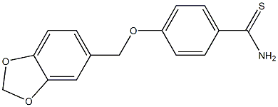 4-(2H-1,3-benzodioxol-5-ylmethoxy)benzene-1-carbothioamide Struktur