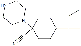 4-(2-methylbutan-2-yl)-1-(piperazin-1-yl)cyclohexane-1-carbonitrile Struktur