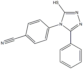 4-(3-phenyl-5-sulfanyl-4H-1,2,4-triazol-4-yl)benzonitrile Struktur