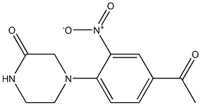 4-(4-acetyl-2-nitrophenyl)piperazin-2-one Struktur