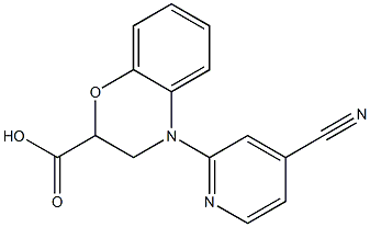 4-(4-cyanopyridin-2-yl)-3,4-dihydro-2H-1,4-benzoxazine-2-carboxylic acid Struktur