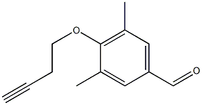 4-(but-3-yn-1-yloxy)-3,5-dimethylbenzaldehyde Struktur