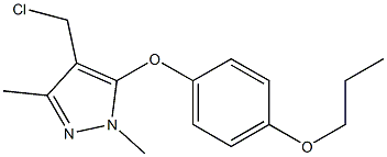 4-(chloromethyl)-1,3-dimethyl-5-(4-propoxyphenoxy)-1H-pyrazole Struktur