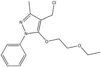 4-(chloromethyl)-5-(2-ethoxyethoxy)-3-methyl-1-phenyl-1H-pyrazole Struktur