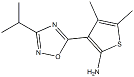 4,5-dimethyl-3-[3-(propan-2-yl)-1,2,4-oxadiazol-5-yl]thiophen-2-amine Struktur