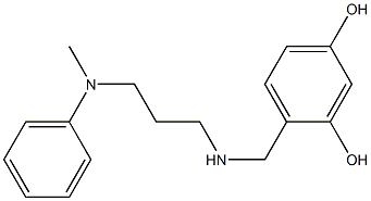 4-[({3-[methyl(phenyl)amino]propyl}amino)methyl]benzene-1,3-diol Struktur