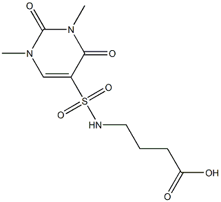 4-[(1,3-dimethyl-2,4-dioxo-1,2,3,4-tetrahydropyrimidine-5-)sulfonamido]butanoic acid Struktur