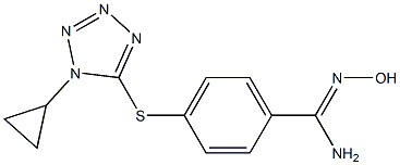 4-[(1-cyclopropyl-1H-1,2,3,4-tetrazol-5-yl)sulfanyl]-N'-hydroxybenzene-1-carboximidamide Struktur