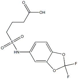 4-[(2,2-difluoro-2H-1,3-benzodioxol-5-yl)sulfamoyl]butanoic acid Struktur